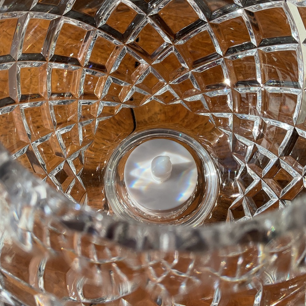 Elegant Crystal Cut Glass Vase/Candle Holder #2 - Picture 3 of 5
